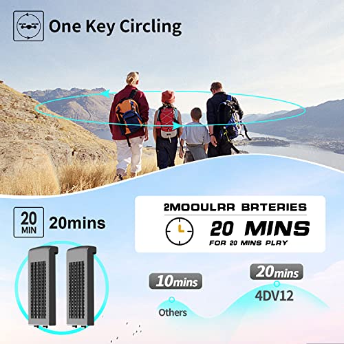 DRONEEYE 4DV12 Drone for Adults,FPV Camera 720P Drone for Kids Beginners,RC Quadcopter Helicopter Toys,Altitude Hold, Headless Mode,Trajectory Flight and 2 Batteries by shantoushixiaowangguoshangmaoyouxiangongsi