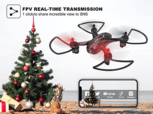NEHEME NH530 Drones with Camera for Adults Kids, Mini Drone with 720P HD Camera, RC Quadcopter for Beginners with Gravity Sensor, Headless Mode, One Key Return/Take Off/Landing, Drone with 2 Batteries by NEHEME