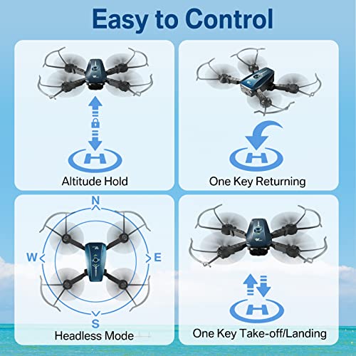 Drones with Camera for Adults/Kids/Beginners 1080P HD APP/Voice Control Camera Drone Easy to Control One-key Returning Altitude Hold 3D Flip 3 Speeds Toy Drone for Kids Gift Ideas for Boys Girls by Guangdong Attop Technology Co Ltd