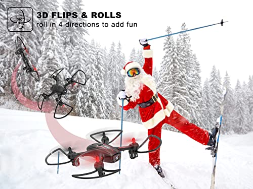 NEHEME NH530 Drones with Camera for Adults Kids, Mini Drone with 720P HD Camera, RC Quadcopter for Beginners with Gravity Sensor, Headless Mode, One Key Return/Take Off/Landing, Drone with 2 Batteries by NEHEME