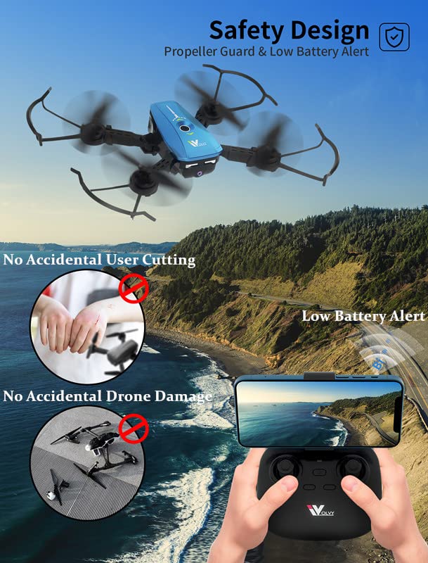 Drones with Camera for Adults/Kids/Beginners 1080P HD APP/Voice Control Camera Drone Easy to Control One-key Returning Altitude Hold 3D Flip 3 Speeds Toy Drone for Kids Gift Ideas for Boys Girls by Guangdong Attop Technology Co Ltd