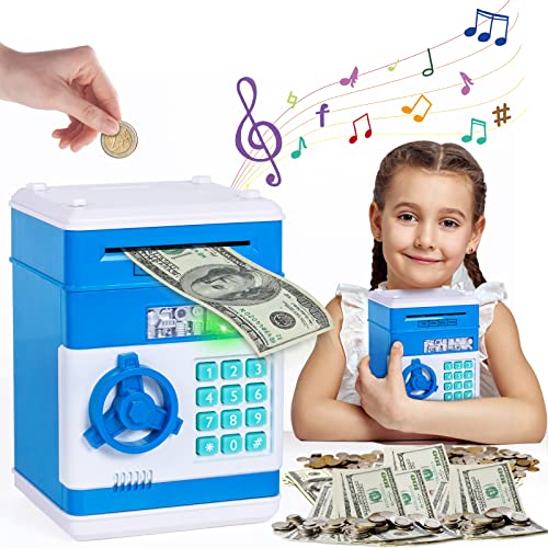Piggy-Bank Kids ATM Bank Electronic Money-Bank Kids Money Safe Cash Coin Money Saving Box Great Gifts Toys for 3 4 5 6 7 8 9 Year Old Boys and Girls Kids by Subao