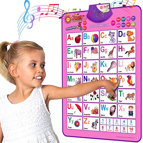 Just Smarty Electronic Interactive Alphabet Wall Chart, Talking ABC & 123s & Music Poster, Best Educational Toy for Toddler. Kids Fun Learning at Daycare, Preschool, Kindergarten for Boys & Girls from Just Smarty