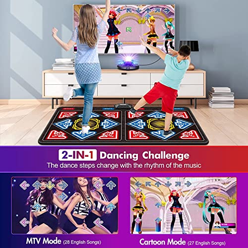 Dance Mat Double User for Kids and Adults, SOULGIRL Dance Floor Mat w/ HD Camera Game Multi-Function Host,Wireless Handle,Slip Massage(Flannel Material) Musical Blanket Dance Pad,HDMI Interface for TV by SOULGIRL