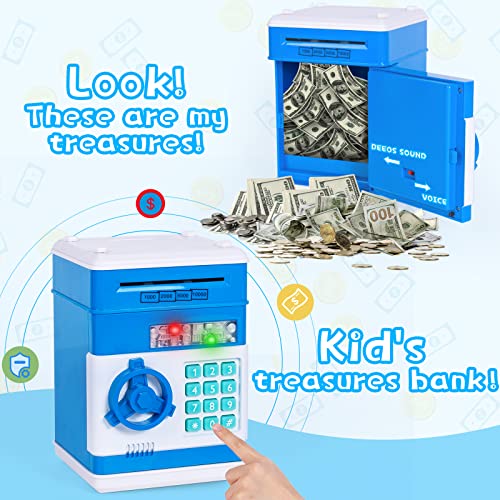Piggy-Bank Kids ATM Bank Electronic Money-Bank Kids Money Safe Cash Coin Money Saving Box Great Gifts Toys for 3 4 5 6 7 8 9 Year Old Boys and Girls Kids by Subao