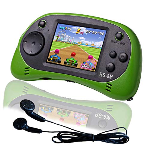 EASEGMER 16 Bit Kids Handheld Games Built-in 200 HD Video Games, 2.5 Inch Portable Game Player with Headphones - Best Travel Electronic Toys Gifts for Toddlers Age 3-10 Years Old Children (Green) from EASEGMER