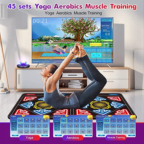 Dance Mat Double User for Kids and Adults, SOULGIRL Dance Floor Mat w/ HD Camera Game Multi-Function Host,Wireless Handle,Slip Massage(Flannel Material) Musical Blanket Dance Pad,HDMI Interface for TV by SOULGIRL