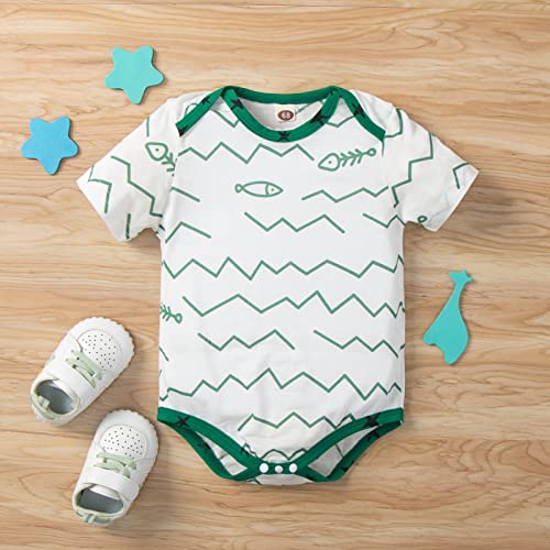 Infant Baby Girl Boy Crewneck Rompers Oversized Cotton Linen Cute Baby Romper Girls Summer Outfits Summer Clothing Set Green from Generic