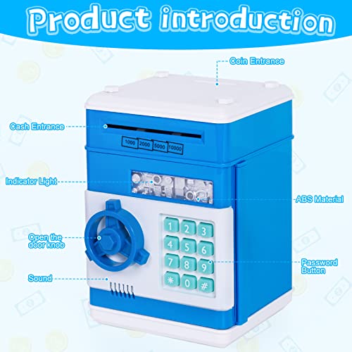 Piggy-Bank Kids ATM Bank Electronic Money-Bank Kids Money Safe Cash Coin Money Saving Box Great Gifts Toys for 3 4 5 6 7 8 9 Year Old Boys and Girls Kids by Subao