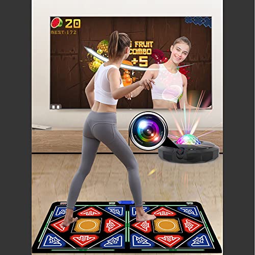 HSAHL HDMI Musical Electronic Dance Mats with HD Camera,64G Memory Card,It Features 635 Games and Hundreds of Songs,Double User Fitness Dance Pad Dancing Mat for Kids & Adults, Gift for Boys & Girls by Shenzhen Wuzhuangyuan Technology Co.LTD