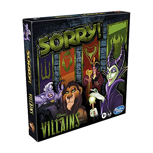 Hasbro Gaming Sorry! Board Game: Disney Villains Edition Kids Game, Family Games for Ages 6 and Up (Amazon Exclusive) from Hasbro