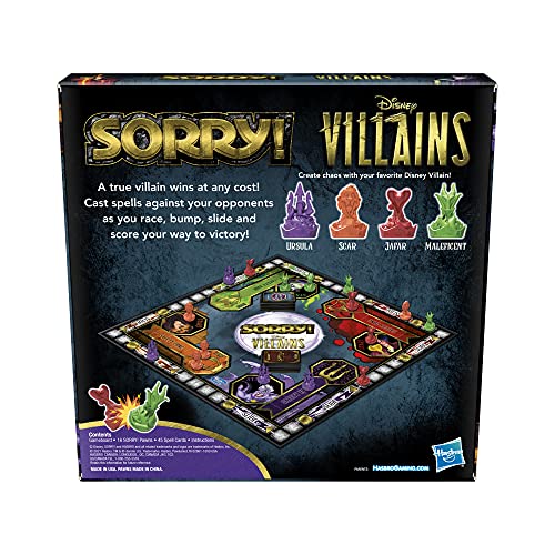 Hasbro Gaming Sorry! Board Game: Disney Villains Edition Kids Game, Family Games for Ages 6 and Up (Amazon Exclusive) from Hasbro
