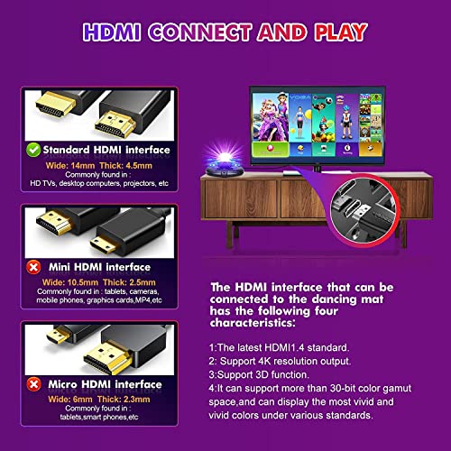 Dance Mat Double User for Kids and Adults, SOULGIRL Dance Floor Mat w/ HD Camera Game Multi-Function Host,Wireless Handle,Slip Massage(Flannel Material) Musical Blanket Dance Pad,HDMI Interface for TV by SOULGIRL