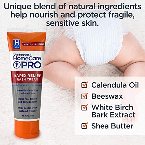 Welmedix Rapid Relief Diaper Rash Cream with Zinc Oxide, Hospital Grade Barrier Cream for Adults, and Babies with Fragile or Sensitive Skin (Pack of 3) from Welmedix