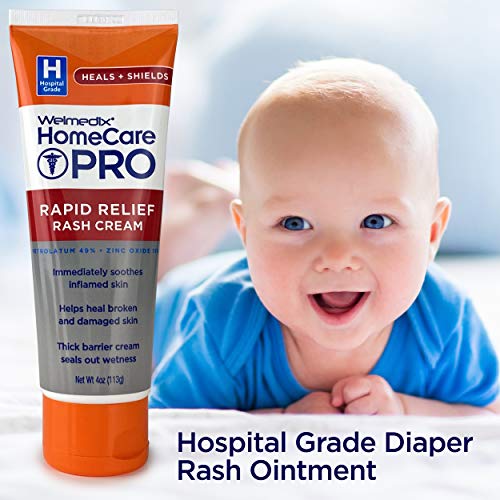 Welmedix Rapid Relief Diaper Rash Cream with Zinc Oxide, Hospital Grade Barrier Cream for Adults, and Babies with Fragile or Sensitive Skin (Pack of 3) from Welmedix