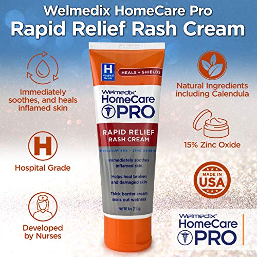 Welmedix Rapid Relief Diaper Rash Cream with Zinc Oxide, Hospital Grade Barrier Cream for Adults, and Babies with Fragile or Sensitive Skin (Pack of 3) from Welmedix
