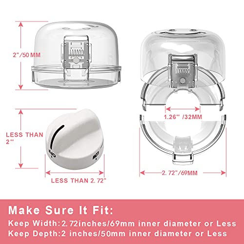 6 Packs Stove Knob Covers for Child Safety, Double-Key Design Universal Size Gas Stove Knob Covers, Upgraded Oven Knob Covers for Child Safety from AeKahtay