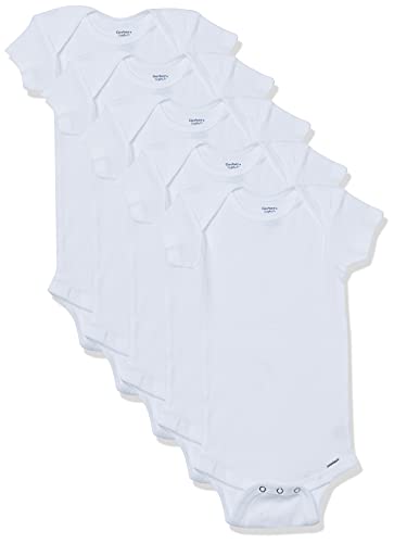Gerber Baby 5-pack Or 15 Multi Size Organic Short Sleeve Onesies Bodysuits infant and toddler bodysuits, White 5 Pack, 0-3 Months US from GERLO
