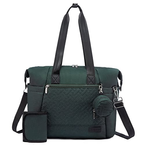 LOVEVOOK Diaper Bag Tote, Large Baby Tote Bag, Travel Diaper Tote for Mom and Dad with Changing Pad and First Aid Bag,Green by 