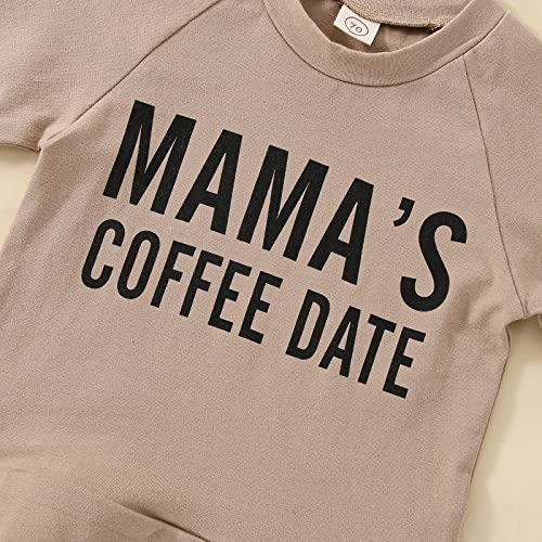 Infant Toddler Baby Boy Fall Winter Clothes Letter Pullover Sweatshirt Long Sleeve T-Shirt Tops Pants Sweatsuit Outfits Set (Coffee , 3-6 Months ) from YOKJZJD