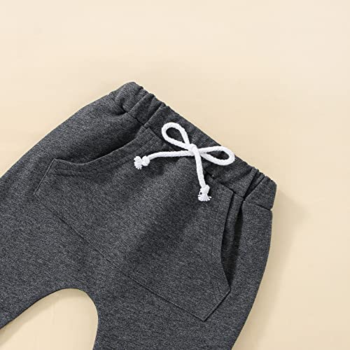 Infant Toddler Baby Boy Fall Winter Clothes Letter Pullover Sweatshirt Long Sleeve T-Shirt Tops Pants Sweatsuit Outfits Set (Coffee , 3-6 Months ) from YOKJZJD