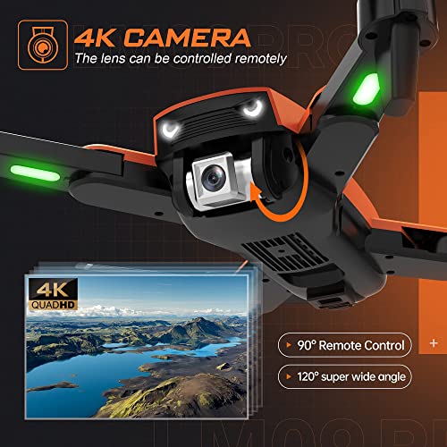 LMRC GPS Drone with 4K UHD Camera for Adults, Brushless Motor, GPS Auto Return, 5GHz FPV RC Quadcopter Auto Return Home, Altitude Hold, Follow Me, Custom Flight Path, Easy to Use for Beginner, 2 Batteries and Carrying Bag, Orange from LMRC