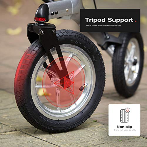 OasisSpace Pneumatic Armrest Walker, All Terrain Tall Walker with Seat,Tall Rolling Mobility Walking Aid with 12â Pneumatic Wheels, Seat and Armrest for Seniors and Adults from OasisSpace