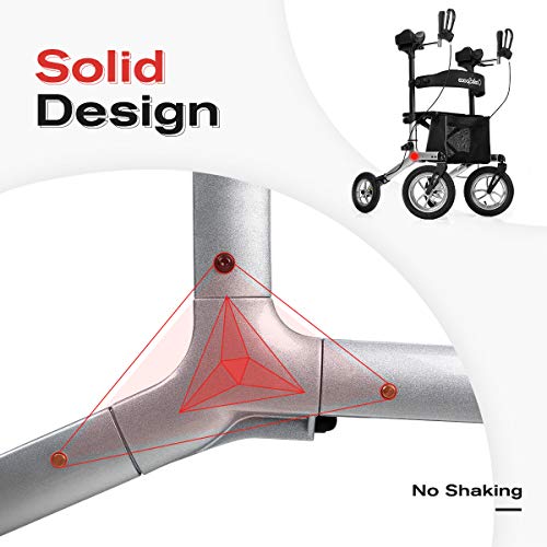 OasisSpace Pneumatic Armrest Walker, All Terrain Tall Walker with Seat,Tall Rolling Mobility Walking Aid with 12â Pneumatic Wheels, Seat and Armrest for Seniors and Adults from OasisSpace