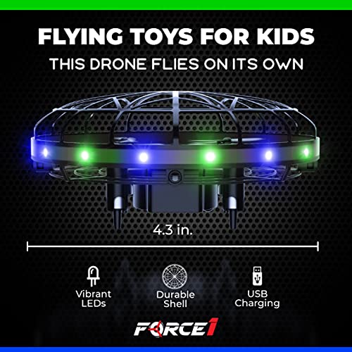 Force1 Scoot LED Hand Operated Drone for Kids or Adults - Hands Free Motion Sensor Mini Drone, Easy Indoor Small UFO Toy Flying Ball Drone Toy for Boys and Girls (Green/Blue) by Force1