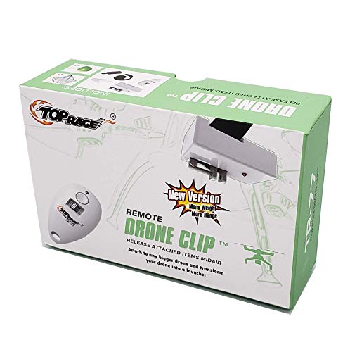 Top Race Drone Clip Object Launcher Delivery Clip, Drone Drop Device, Fits Most Drones and DJI, Holds up to 2 Lbs, and 300 Feet Distance Remote Control from Top Race