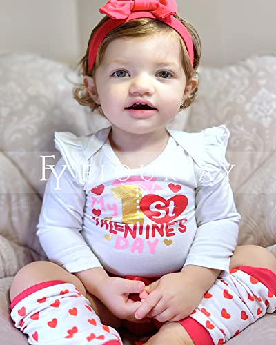 fioukiay Newborn Baby Girls Valentine's Day Clothes Outfits Baby Girls Valentine's Day Clothes Bodysuit Romper Clothing (Red, Newborn) by 