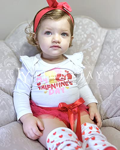 fioukiay Newborn Baby Girls Valentine's Day Clothes Outfits Baby Girls Valentine's Day Clothes Bodysuit Romper Clothing (Red, Newborn) by 