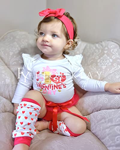 fioukiay Newborn Baby Girls Valentine's Day Clothes Outfits Baby Girls Valentine's Day Clothes Bodysuit Romper Clothing (Red, Newborn) by 