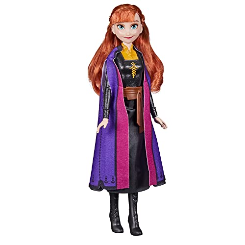 Disney Frozen 2 Frozen Shimmer Anna Fashion Doll, Skirt, Shoes, and Long Red Hair, Toy for Kids 3 Years Old and Up , Black from Hasbro