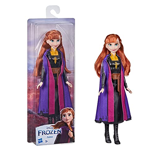 Disney Frozen 2 Frozen Shimmer Anna Fashion Doll, Skirt, Shoes, and Long Red Hair, Toy for Kids 3 Years Old and Up , Black from Hasbro