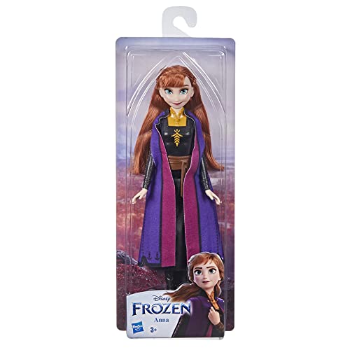 Disney Frozen 2 Frozen Shimmer Anna Fashion Doll, Skirt, Shoes, and Long Red Hair, Toy for Kids 3 Years Old and Up , Black from Hasbro