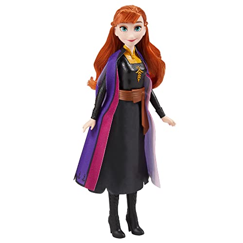Disney Frozen 2 Frozen Shimmer Anna Fashion Doll, Skirt, Shoes, and Long Red Hair, Toy for Kids 3 Years Old and Up , Black from Hasbro