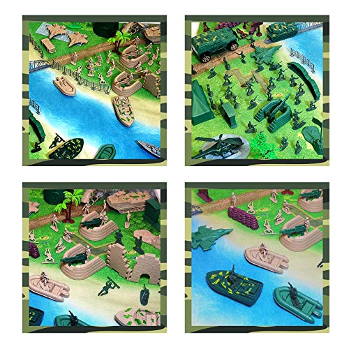 Army Men Military Set 293PCS-Mini Action Figure Play Set with Soldiers, Vehicles ,Tanks , Aircrafts & Boats-Pretend Army Base & Military Toy Figurines for Boys from Youerte
