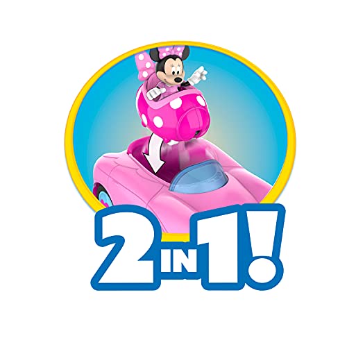 Disney Junior Mickey Mouse Funhouse Transforming Vehicle, Minnie Mouse, Pink Toy Car, Preschool, by Just Play by Just Play
