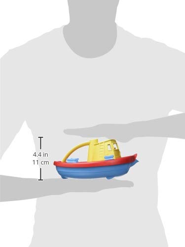 Green Toys Tugboat, Yellow/Red/Blue CB - Pretend Play, Motor Skills, Kids Bath Toy Floating Pouring Vehicle. No BPA, phthalates, PVC. Dishwasher Safe, Recycled Plastic, Made in USA. by Green Toys