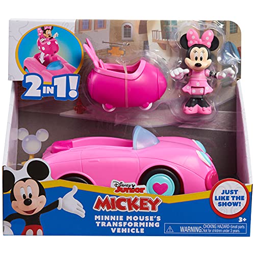 Disney Junior Mickey Mouse Funhouse Transforming Vehicle, Minnie Mouse, Pink Toy Car, Preschool, by Just Play by Just Play