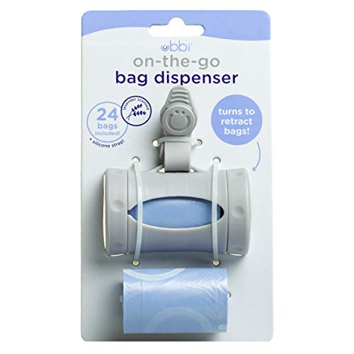 Ubbi On The Go Gray Bag Dispenser Baby Gifts, Lavender Scented, Set of 2 by Pearhead