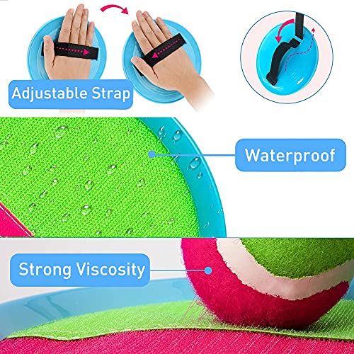 Flywind Toss and Catch Ball Game Set, Catch Game Toys with 6 Paddles and 3 Balls, Outdoor Paddle Ball Beach Games Backyard Ball Throw Sports Games for Kids Adults Family by FLYWIND