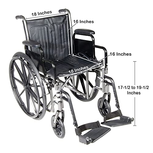 McKesson Wheelchair Steel 18"W x 16"D Swing-Away Footrest 146-SSP218DDA-SF from Drive Medical - McKesson