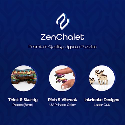 ZenChalet 200 Pcs Tree of Life Wooden Jigsaw Puzzle for Adults - 11.3 x 11.2 Inches Wood Cut Puzzle Box with 20 Uniquely-Shaped Pieces - Challenging Unique Shaped Jigsaw Puzzle from ZenChalet