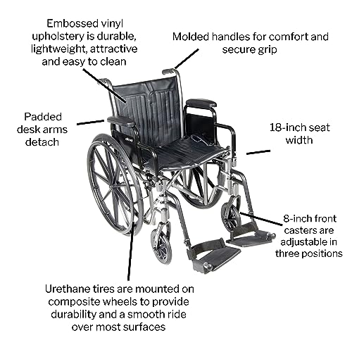 McKesson Wheelchair Steel 18"W x 16"D Swing-Away Footrest 146-SSP218DDA-SF from Drive Medical - McKesson