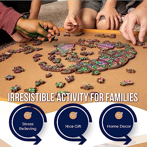 ZenChalet 200 Pcs Tree of Life Wooden Jigsaw Puzzle for Adults - 11.3 x 11.2 Inches Wood Cut Puzzle Box with 20 Uniquely-Shaped Pieces - Challenging Unique Shaped Jigsaw Puzzle from ZenChalet