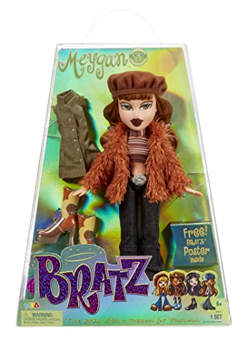 Bratz Original Fashion Doll Meygan with 2 Outfits and Poster (Pack of 1) by MGA Entertainment