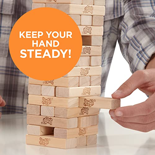Jenga Game Wooden Blocks Stacking Tumbling Tower Kids Game Ages 6 and Up (Amazon Exclusive) from Hasbro Games