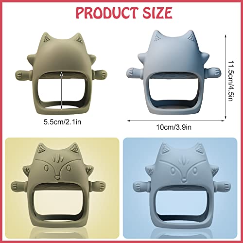 Baby Teething Toys for 0-6 Months Infants Silicone Baby Teether Toys Never Drop Hand Wrist Wearable Teether Chew Toys for Sucking Needs Soft Anti-Drop Baby Mitten Teether for Soothing Sore Gum by YOTUR